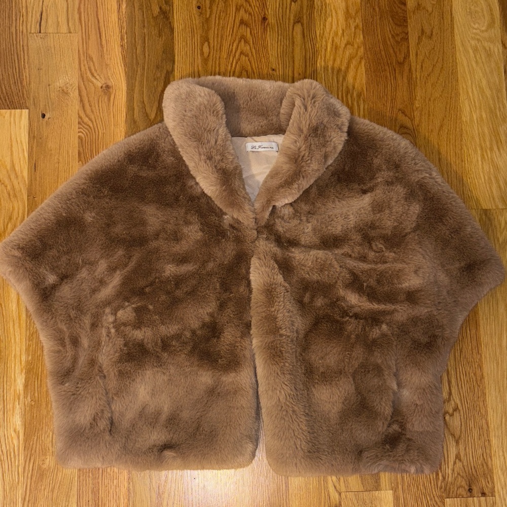La Fiorentina Tan Faux Fur Wrap